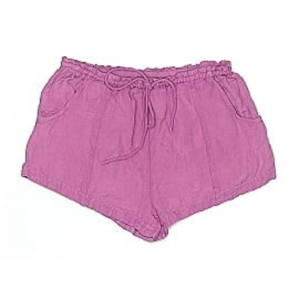 Free people linen blend pink shorts button fly+ drawstring medium